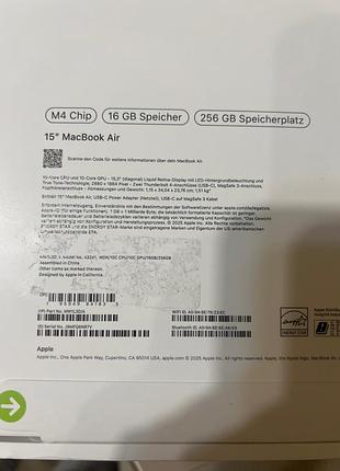 Mack book air 15 m4 chip 16gb speicher  256gb speicherplatz