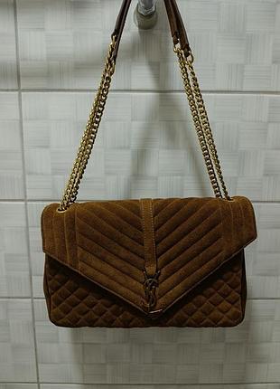 Оригінальна сумка saint laurent ysl loulou із натуральної замші.