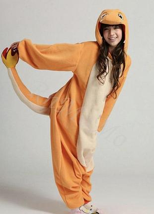 Kigurumi - pokemon - charmander роз.s піжама кігурумі чармандер плюшевий м'який домашній покемон, унісекс, для дівчат та хлопців