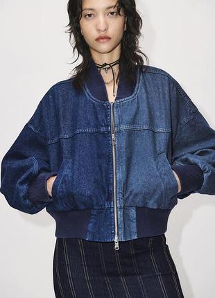 Джинсова жіноча куртка zara s розмір