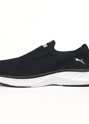 Puma softride тапкі мокасіни сліпони чорні на білій