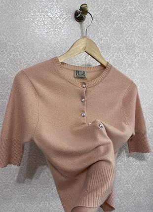 Кашеміровий кардиган з коротким рукавом на ґудзиках 💯 % кашемір pure collection