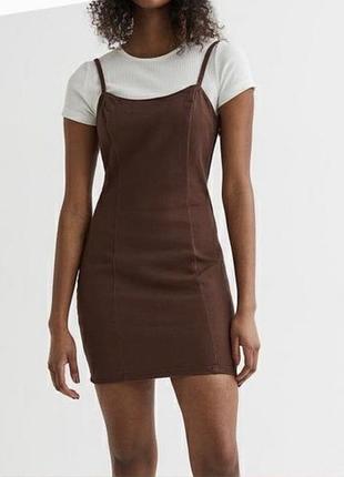 Сарафан жіночий джинсовий короткий h&m коричневий