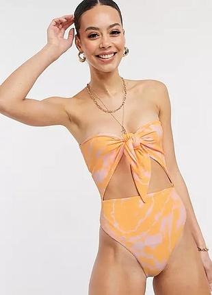 Жіночий суцільний купальник asos оранжевий