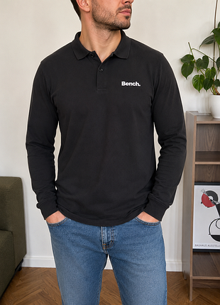 Bench long sleeve polo оригинал черное поло с длинным рукавом m с бирками новое