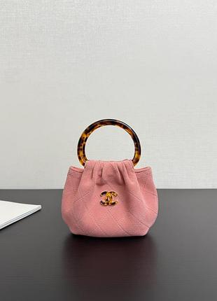 Рожева жіноча міні-сумка шанель chanel