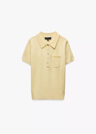 Zara поло butter yellow