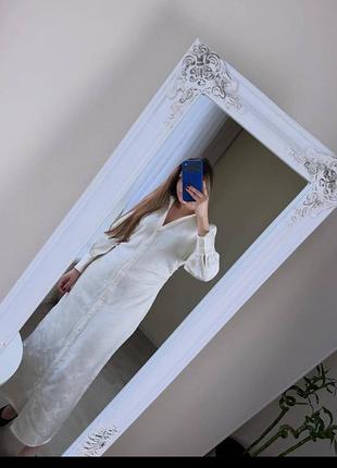 Женское новое длинное белое платье zara m
