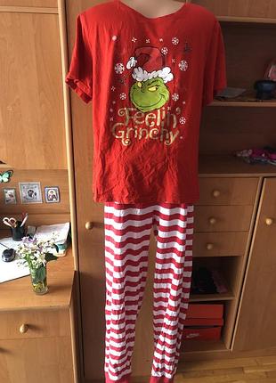Пижама, комплект, костюм, 100% коттон, l. dr.seuss. grinch.