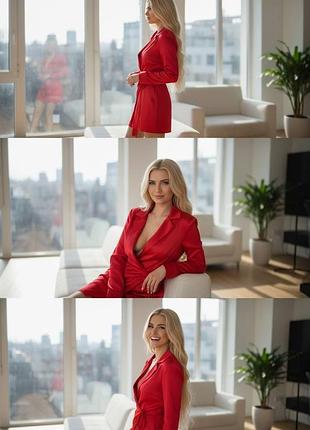 Сукня жіноча h&m атласна червона на запах s/m