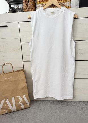 Жіночій білий сарафан платье h&m котон хс