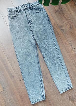 Джинсы серые модель mom jeans (момы)