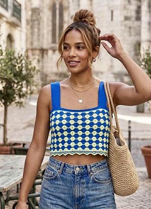 Топ кроп вʼязаний zara