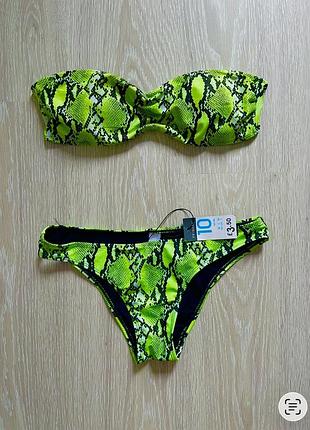 Primark жіночий, новий купальник зі стильним прінтом-рептилія