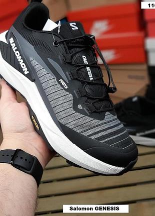 Кросівки чоловічі salomon genesis чорні демісезонні текстильні саломон генезис трейлові для бігу та трекінгу 44 (28.5 см)