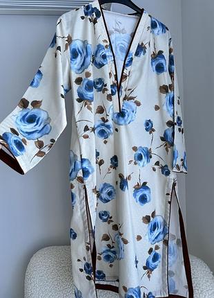 Туника платье в цветы, s, m
