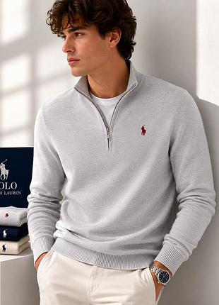 Дуже крутий, оригінальний men’s polo ralph lauren 1/4 zip sweatshirt gray