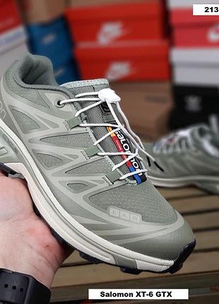 Женские кроссовки salomon xt-6 gtx хаки текстиль саломон xt-6 gtx на весну, лето, осень кроссовки для активного образа жизни 37(23.5см)