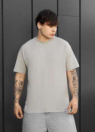 Мужская однотонная базовая футболка staff light gray reglan