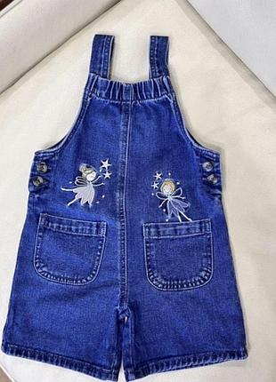 Джинсовий комбінезон шортами на дівчинку 2-3 роки ріст 92-98 стан відмінний