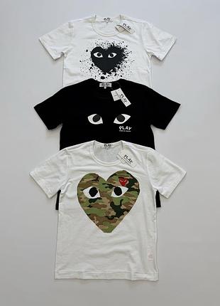 Футболка cdg play graffiti black logo / comme des garcons t-shirt s (165 см)