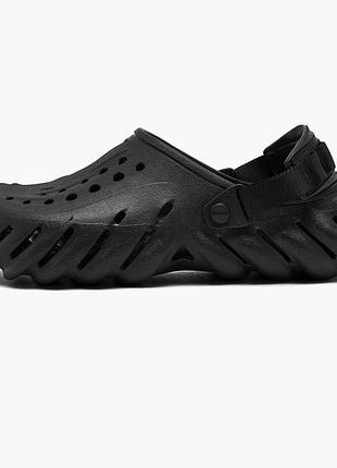 Тапочки чоловічі crocs echo clog shoes black 207937-001