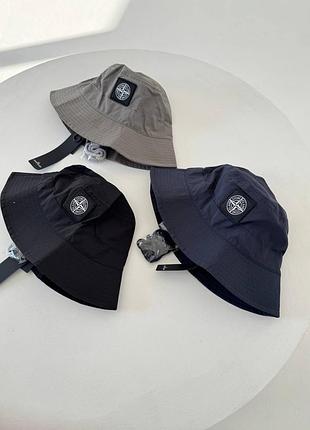 Панама stone island чорна / сіра / синя