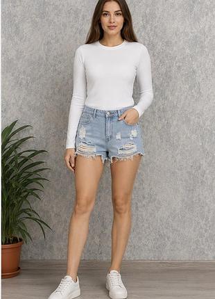 Шорти жіночі boohoo світлі рвані джинсові шорти 14