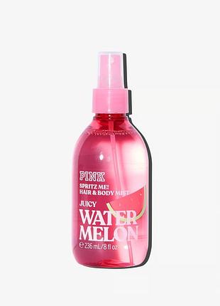 Парфумований спрей juicy watermelon hair &amp; body mist victoria's secret pink