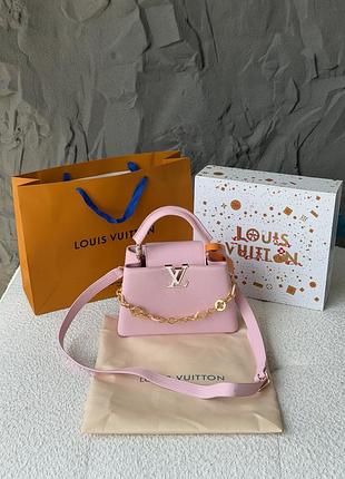 Сумка louis vuitton capucines east-west medium premium розовый е