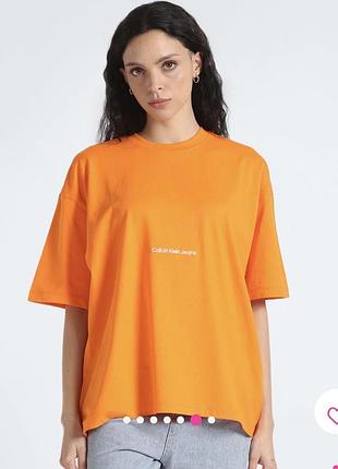 Футболка жіноча calvin klein помаранчева розмір s 5