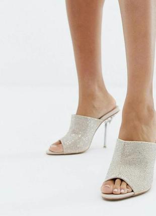 Шлепки public desire стразы