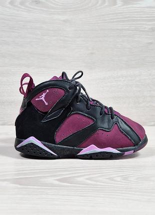 Детские высокие кроссовки на шнуровке air jordan 7 retro 'mulberry' оригинал, размер 26