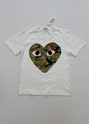 Футболка cdg play camo / comme des garcons t-shirt камуфляж 2xs (150 см)
