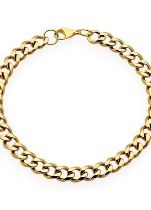 Золотистий браслет-ланцюжок liresmina jewelry «orbis» (21 см), титанова хірургічна сталь