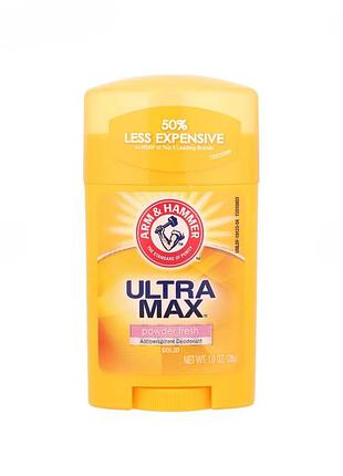 Твердий дезодорант arm &amp; hammer ultra max antiperspirant &amp; doodorant powder fresh