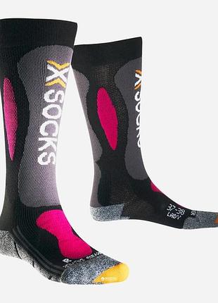 Лижні шкарпетки x-socks ski carving silver w black/violet розмір 35-36