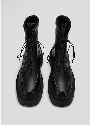 Черевики girl boss, бренд te.shoes, чорні, шкіряні, розмір 37.5
