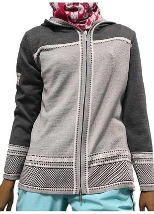 Светр жіночий eisbar lisanne hood anthrazit-grau-white розмір eu-40