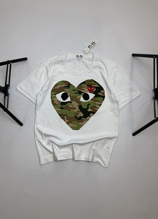 Футболка cdg play camo / comme des garcons t-shirt камуфляж l (175 см)