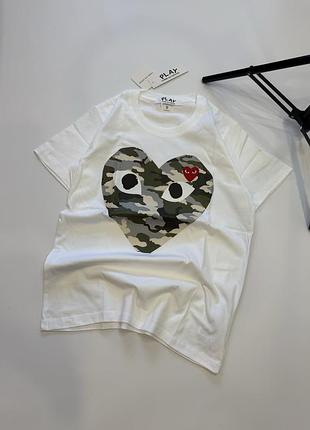 Футболка cdg play graffiti black logo / comme des garcons t-shirt xs (160 см)