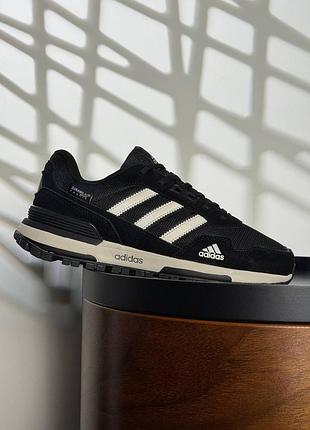 Мужские кроссовки adidas zx 700 black white beige