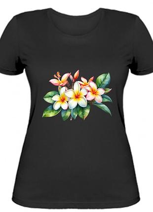 Футболка с цветами плюмерия франжипани (f0092)