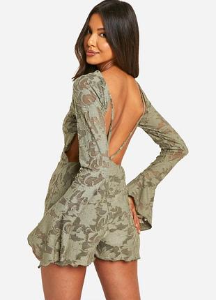 Новый комбинезон boohoo с длинными рукавами и открытой спиной м