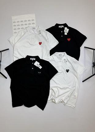 Cdg play polo t-shirt / comme des garcons / футболка поло кдг плей ком де гарсонс