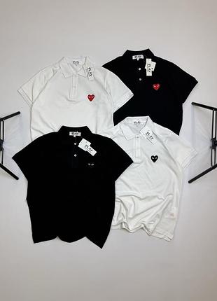 Comme des garcons play поло | футболка з сердечком кдг плей | cdg polo