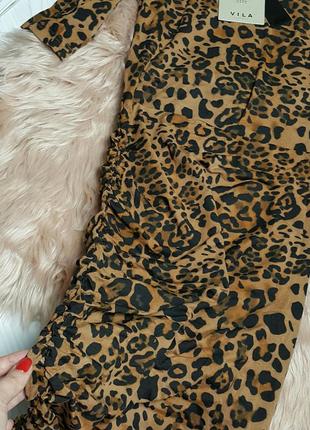 Платье миди в анималистический принт тигр гепард3 фото
