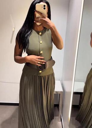 🫒 комбинированное платье от zara