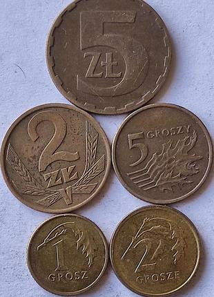 Монети європи, польща, злі.