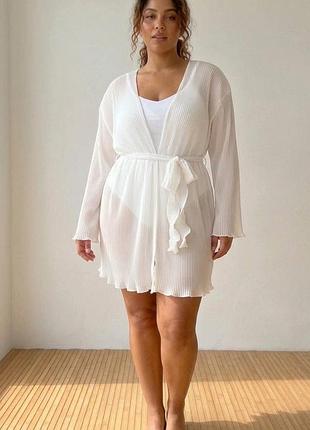 Легкая плиссированная туника, женская туника, пляжная туник xl-2xl-3xl